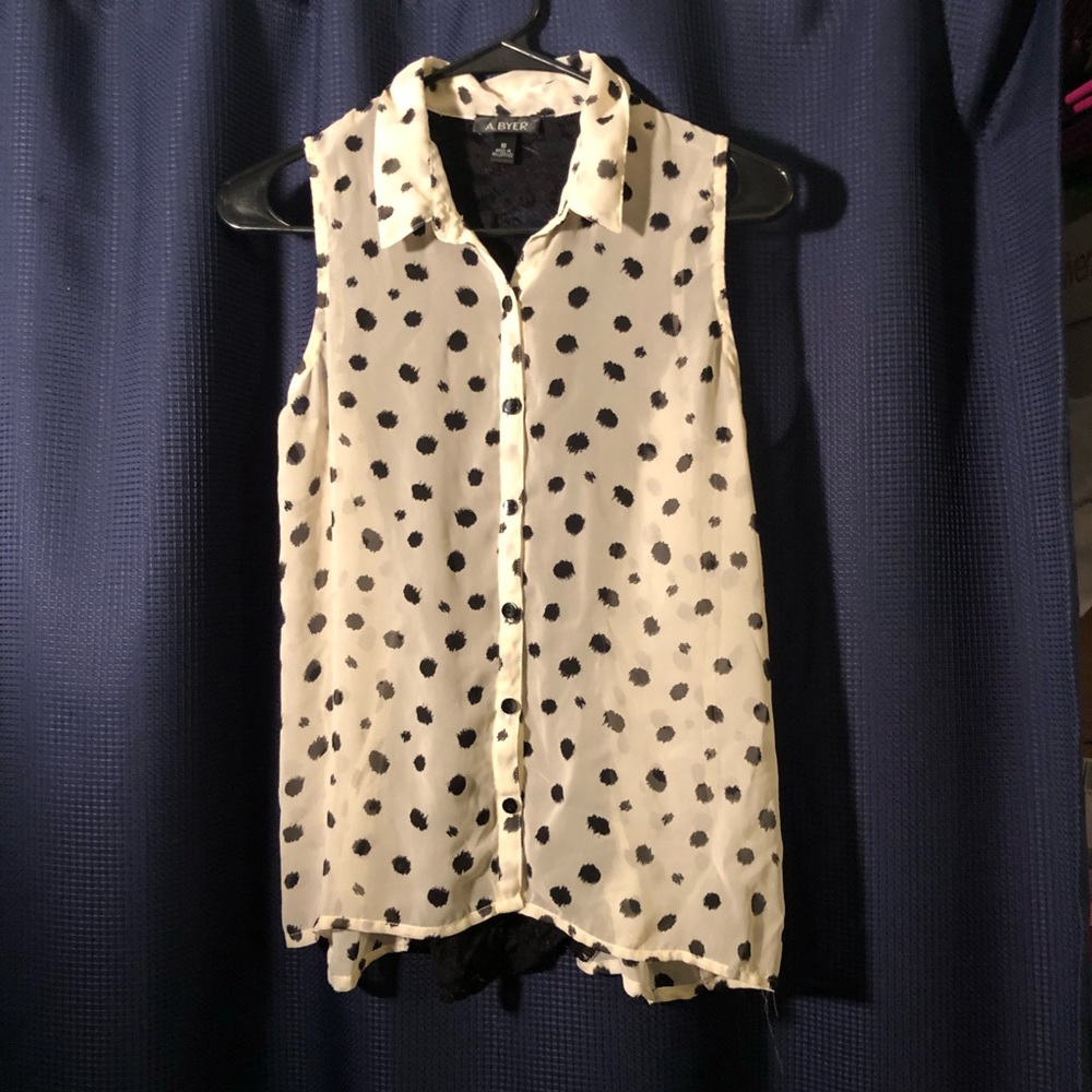 Off white and black tank